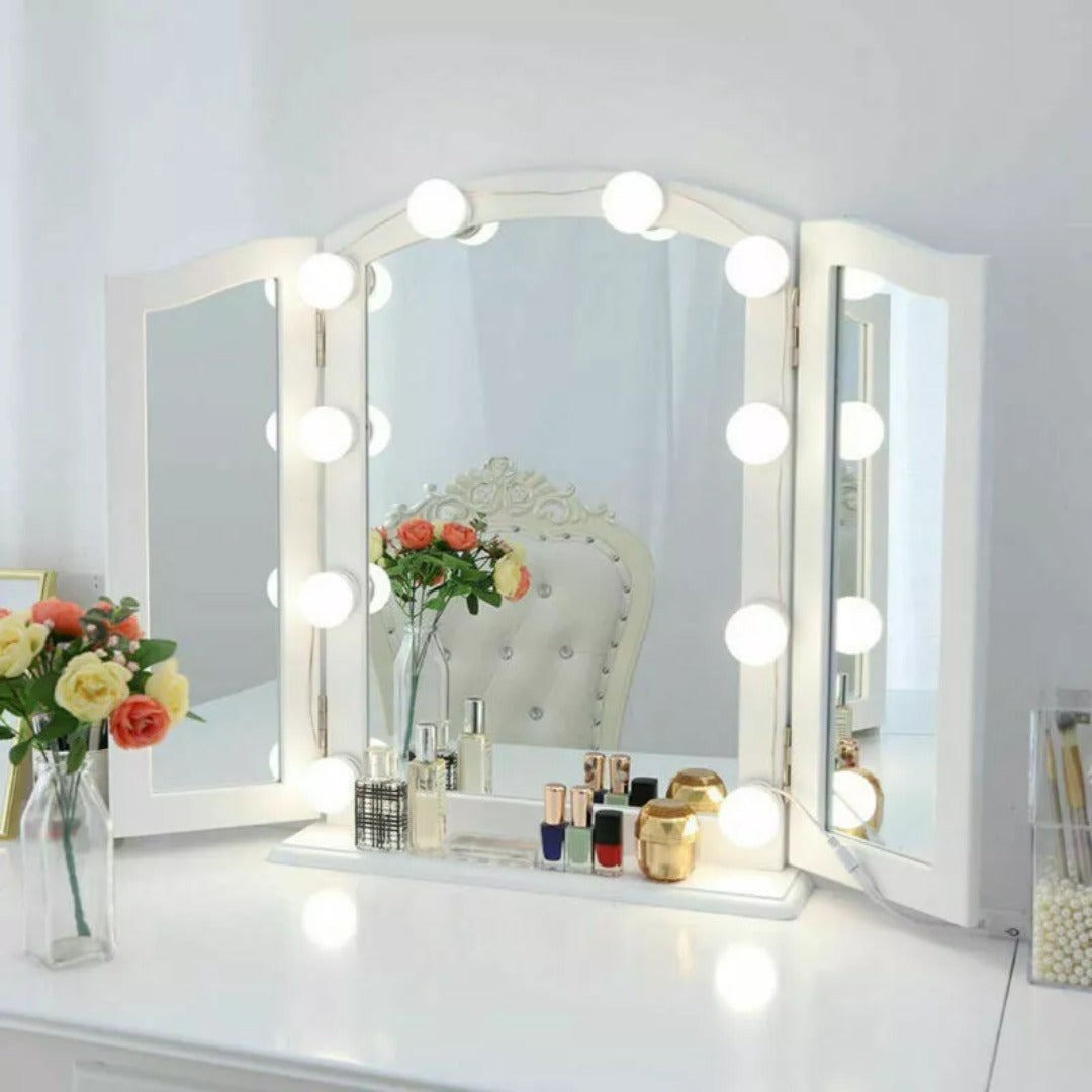 Vanity Mirror Lights โ Usb Vanity Lights Makeup Lighting 10 Dimmable Light Bulbs