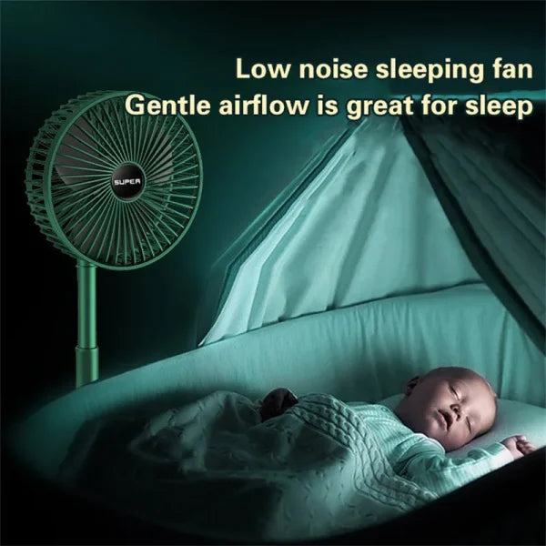 Telescopic Folding Fan Summer Silent Desktop Retractable Fan For Office Bedroom School Usb Ventilator